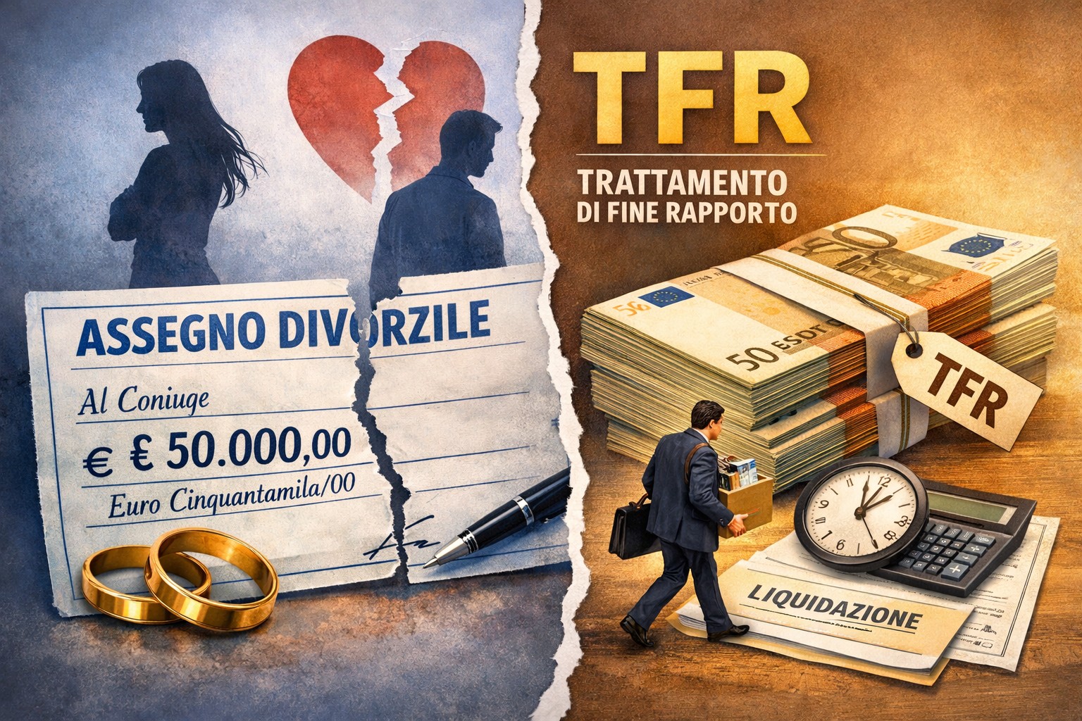 Ex coniuge: diritto all’assegno divorzile e al TFR